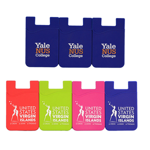 Custom Logo Printed Silicone Card <b>Holder</b> Phone Wallet with Stand Cell Phone Silicone Stand Card <b>Holder</b> Wallet - Product Image 4