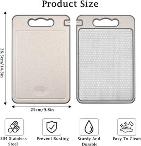 Planche à découper en acier inoxydable double face résistante aux rayures en titane pour la cuisine - Product Image 2