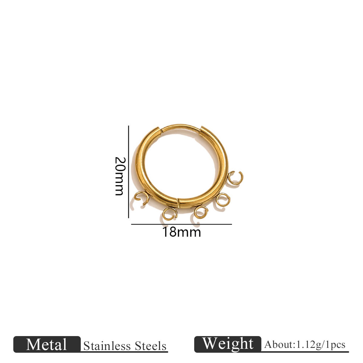 5:1 welding ring 18mm gold