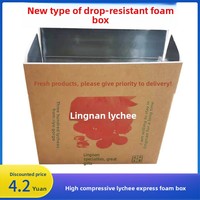 Boîte d'emballage en carton isolant en mousse d'aluminium de qualité alimentaire pour l'expédition logistique à chaîne du froid de fruits frais (lychees, raisins)