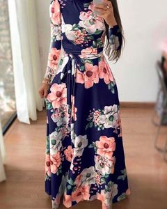 New <strong>Women</strong> Boho Beach Long Casual <strong>Dress</strong> Autumn New Design Long Sleeve Floral Print <strong>Womens</strong> High <strong>Collar</strong> Maxi <strong>Dresses</strong> - Product Image 4