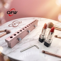 QFW Offre Spéciale Moule de remplissage en aluminium pour baume à lèvres et rouge à lèvres, 12 cavités, forme bec d'oiseau, or rose, 12,1 mm, DIY