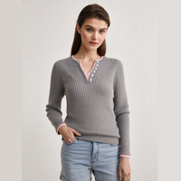 Vente directe usine – Pull en cachemire 100 % pour femme, chaud et amincissant, tricoté, décontracté, pour l'hiver, avec logo personnalisé