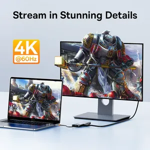 Baseus-<span class=keywords><strong>Hub</strong></span> tipo <span class=keywords><strong>C</strong></span> de 10Gbps para MacBook Air, adaptador <span class=keywords><strong>USB</strong></span> compatible con HDMI, estación de acoplamiento de Puerto <span class=keywords><strong>Ethernet</strong></span>, divisor <span class=keywords><strong>USB</strong></span> M1 M2 - Product Image 2