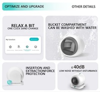 Litière pour chat en plastique intelligente automatique de grande capacité Contrôle écologique des odeurs 65L Nettoyage facile Caractéristiques Téléphone APP Accessoire