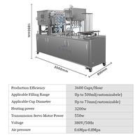 Machine de remplissage et de scellage automatique intégrée pour yaourt, pudding, glace, jus, lait et autres liquides