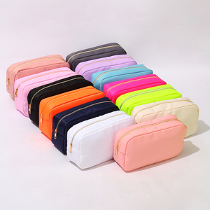 Wholesale High Quality Stock Multi Colors Nylon Cosmetic Bag Zipper Toiletries Organizer Bag Girls Gift Makeup <strong>Pouch</strong> for Women - Product Image 1