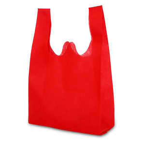 Non Woven Shopping Bags <b>Large</b> Size Heat Transfer <b>Printed</b> Vest Style General Packaging - Product Image 2