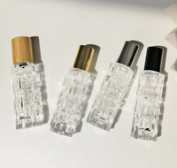 Flacons à bille de 10 ml avec couvercle en bambou ou bouchon électroplaqué or, flacons d'huile essentielle avec bille en acier, rechargeables pour parfum