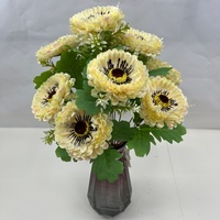 Bouquet de Ranunculus Artificiels en Soie Synthétique avec Feuillage pour Mariage, Vase, Décoration Florale de Table à Domicile