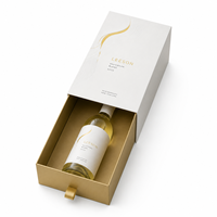 Boîte cadeau pour vin blanc, portable, recyclable, boissons alcoolisées, impression personnalisée, impression UV, boîte rigide coulissante haut de gamme