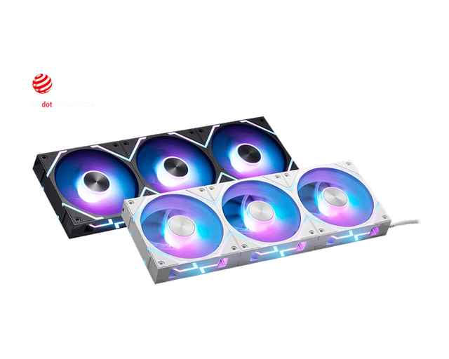MPG EZ120 ARGB White Heatsink Cooler Fan 3W +hub with LED Light Silent and Radiator for Desktop Computer 12V Rated Voltage