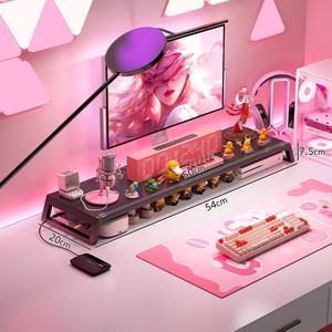 Support d'écran ergonomique avec port de charge USB, organiseur de bureau pour le travail et les jeux - Product Image 4