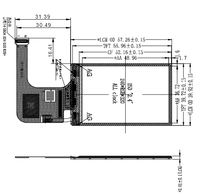 Écran TFT DAS de 2,4 pouces, résolution 240x320, panneau tactile 24 broches, rétroéclairage LED, interface MIPI, température de fonctionnement de -20 à 70 degrés Celsius