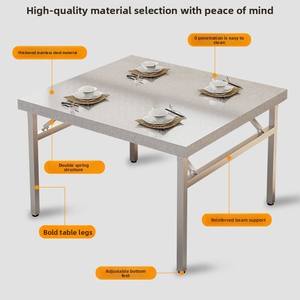 <span class=keywords><strong>Table</strong></span> <span class=keywords><strong>pliante</strong></span> portable en acier inoxydable petite conception carrée simple <span class=keywords><strong>pour</strong></span> la maison repas en plein air <span class=keywords><strong>marché</strong></span> de nuit étal hôtels restaurants - Product Image 2