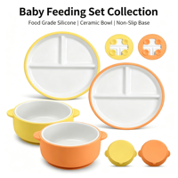 Bol à ventouse pour bébé en silicone de qualité alimentaire, sans BPA, compatible micro-ondes et lave-vaisselle, bol d'alimentation pour tout-petits