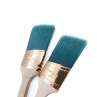 Pinceau ovale de 2 pouces en gros avec manche en bois, pinceau de finition pour décorateur, idéal pour la peinture murale