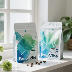 Bolsa de café personalizada con acabado mate, resellable, con base plana, válvula y cierre de cremallera para café y té. - Product Image 2