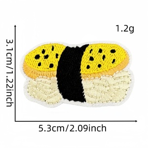 แพทช์ปัก<span class=keywords><strong>ล</strong></span>าย<span class=keywords><strong>ซูชิ</strong></span>สุดน่ารัก อาหารญี่ปุ่น <span class=keywords><strong>แซ</strong></span><span class=keywords><strong>ล</strong></span>มอน โอนิกิริ ซาชิมิ ตราสัญ<span class=keywords><strong>ล</strong></span>ักษณ์แบบรีดติดเสื้อยืด กระเป๋า ของตกแต่ง DIY - Product Image 5