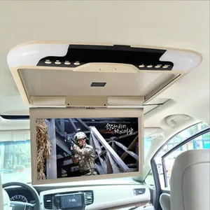 15.6 "HD หน้าจอ LCD หลังคาเมาท์พลิกลงตรวจสอบ/เพดานรถเมาจอภาพรถบัสแอลซีดีทีวี