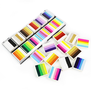 GP Ensemble de peintures pour le visage et le corps arc-en-ciel de haute qualité Peinture pour le visage à base d'eau Couleurs Split Cakes <span class=keywords><strong>Palette</strong></span> Non Toxic Professional 6*10g - Product Image 1