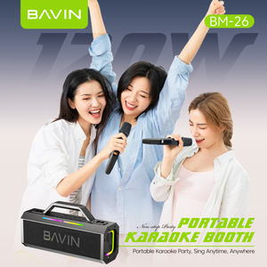 BAVIN fiesta al aire libre BM26 Batería grande Ipx4 impermeable inalámbrico V5.0 altavoz con micrófono dual - Product Image 5