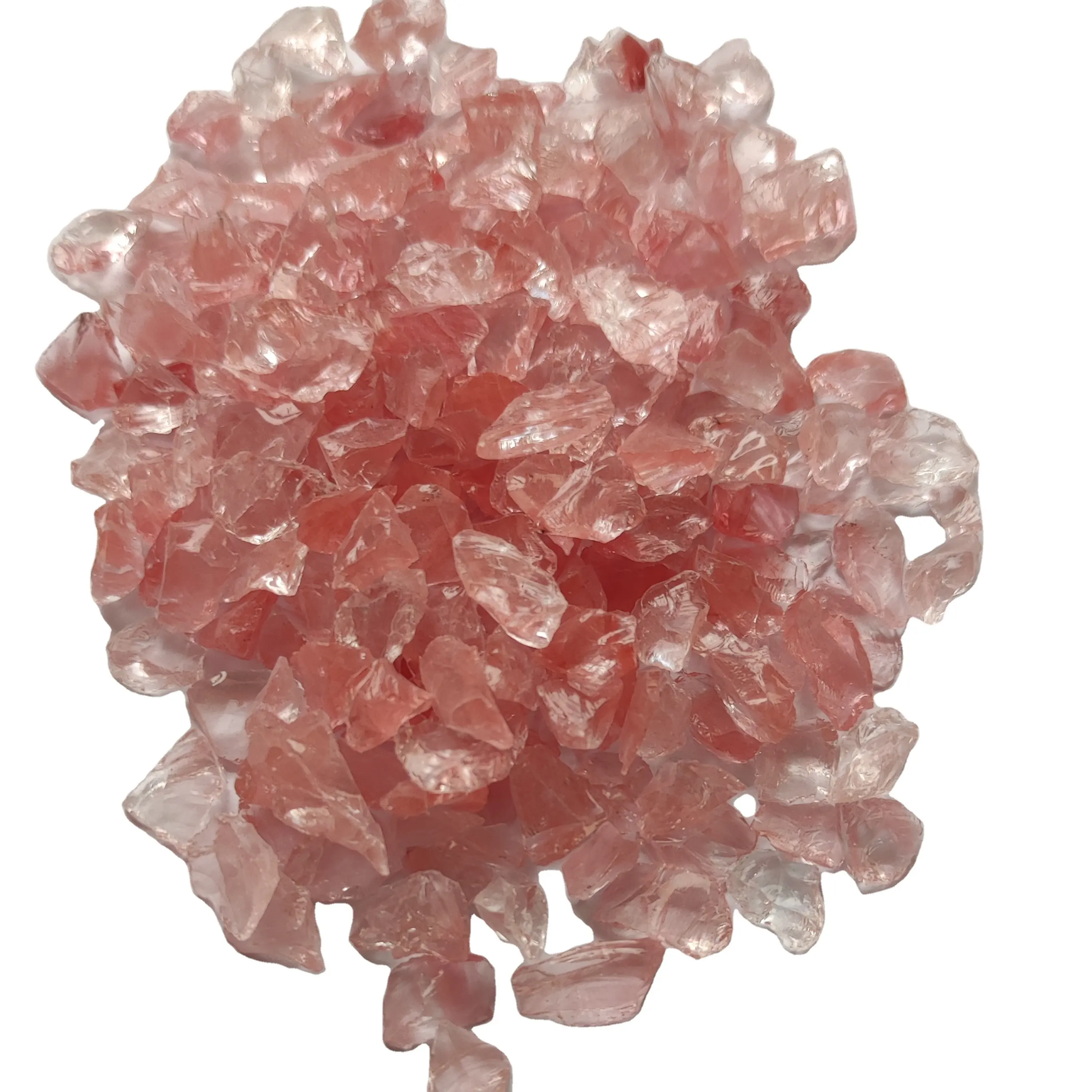 Crushed Pink glass chips for terrazzo floor
