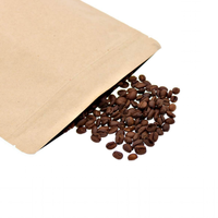 Refermable thermoscellable marron givré mat papier Kraft feuille d'aluminium fermeture éclair debout Doypack pochette sacs pour le stockage des aliments