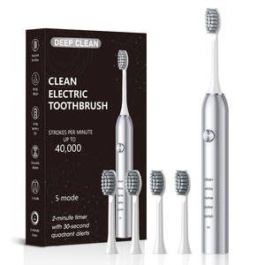 Cepillo de Dientes Eléctrico Sónico Recargable para Adultos con Cerdas Medianas y Cabezales de Repuesto, Resistente al Agua IPX7, 5 Modos - Product Image 2