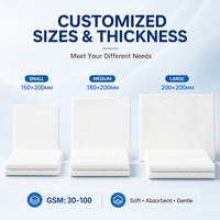 Serviette pour bébé OEM 100% coton, végane, écologique, biodégradable, 1 pli, impression de logo, peau sensible, pH équilibré, respirante