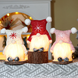 Christmas Knitted Plush Toys Standing <b>Light</b> <b>up</b> Soft Faceless Doll Gift <b>Ornaments</b> for Xmas Party Decorations - Product Image 1