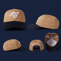Casquette de baseball en sergé de coton souple et structuré, brodée en 3D, bicolore, à motif à pois, style Oxford sportif, avec visière incurvée, vente en gros d'usine