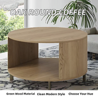 Table basse ronde en bois de style moderne pour le salon, avec couleur et taille personnalisables et design réglable