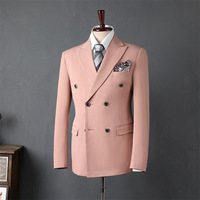 Costumes pour hommes sur mesure à double boutonnage, de haute qualité, fabrication OEM, costume formel pour hommes, 2 pièces, costumes de mariage de luxe pour hommes
