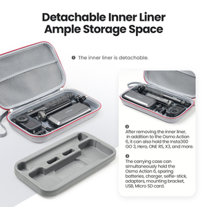 Bolsa de Almacenamiento AMagisn con Doble Cierre, Ligera y Mediana, para Accesorios de Cámara Deportiva <span class=keywords><strong>DJI</strong></span> <span class=keywords><strong>Osmo</strong></span> <span class=keywords><strong>Action</strong></span> 6/5Pro - Product Image 6