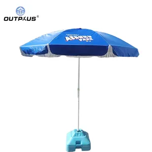 Parapluie de grand marché avec mécanisme coupe-vent Parasol de plage publicitaire