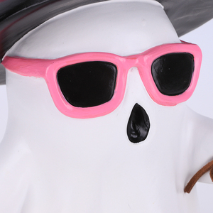 Figurine de fantôme d'Halloween effrayante Redeco, design lunettes roses, décoration artistique en résine pour la maison gothique, idée cadeau - Product Image 2