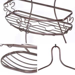 Cesta organizadora de ducha colgante de alambre de hierro en polvo ORB, estante de almacenamiento de metal multicapa para baño - Product Image 3