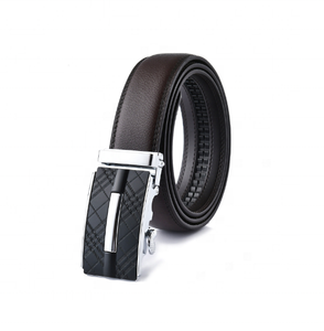 Ceinture pour homme en cuir de vache véritable, durable, pour tenue habillée ou décontractée, longueur personnalisable avec boucle automatique en alliage réglable - Product Image 4