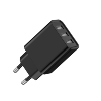 Topdio Best Seller Populer CE/FCC/ETL AU/US/EU/AU Plug Charger Portabel Tiga Port USB A Adaptor Pengisi Daya Ponsel untuk Android