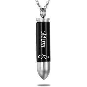 Bala joyería de la cremación urna Collar para las cenizas de acero inoxidable Memorial colgante para los hombres - Product Image 2