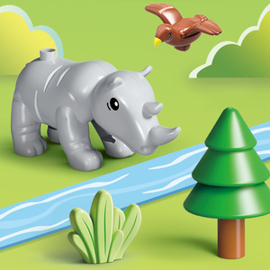 FEELO Animal jouet FL42016 <span class=keywords><strong>grand</strong></span> bloc de construction 76 pièces forêt arbre <span class=keywords><strong>maison</strong></span> enfants drôle éducation jouet avec figurines - Product Image 4