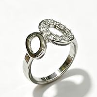 Bagues en laiton plaqué platine, pierres étincelantes élégantes pour les fêtes d'anniversaire, les mariages, les anniversaires de mariage, bijoux de mode, cadeaux
