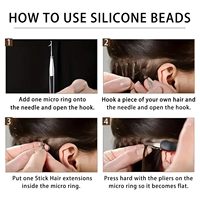 Marque privée 1000 pièces 4*2mm Perles micro anneaux en silicone de couleur uniforme pour extensions capillaires et tresses