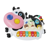 2025 New Electric Sensory Toys Cow Piano Keyboard With Light and Music Toy Musical Instruments for Kids