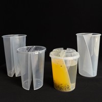 Gobelet Boba Double Compartiment 2-en-1 Haute Clarté pour un Design Esthétique, 700 ml, pour Café et Thé au Lait, Gobelet en Plastique pour Boissons Tendance sur les Réseaux Sociaux