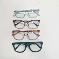 Montures de lunettes tendance vintage rondes à imprimé floral en acétate, polies à la main, pour myopie, stock mixte disponible