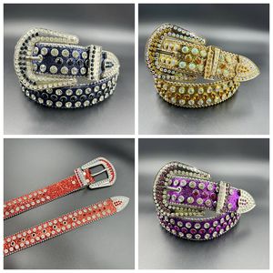 Penjualan langsung pabrik sabuk PU warna-warni bergaya Punk Rock pria dengan gesper berlian buatan berkilau untuk sabuk koboi wanita - Product Image 6