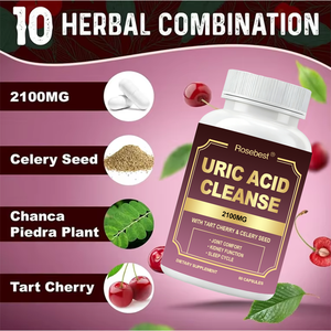 Cápsulas Herbales Rosebest al por Mayor para el Equilibrio del Ácido Úrico, Suplementos Dietéticos para la Limpieza Renal con Semilla de Apio y Cereza Ácida - Product Image 2