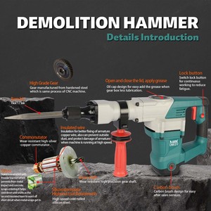 SUMO High Quality Heavy Duty 1500W Electric <strong>Demolition</strong> <strong>Hammer</strong> <strong>Breaker</strong> 8m/s Speed 20J DM20 Hot Sale for Household Use - Product Image 5